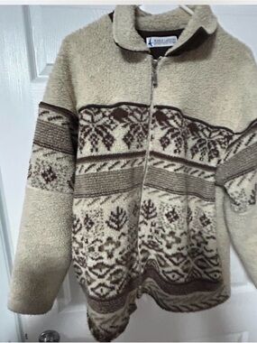 Marshals landing Patterned Zip-Up Sherpa Sweater